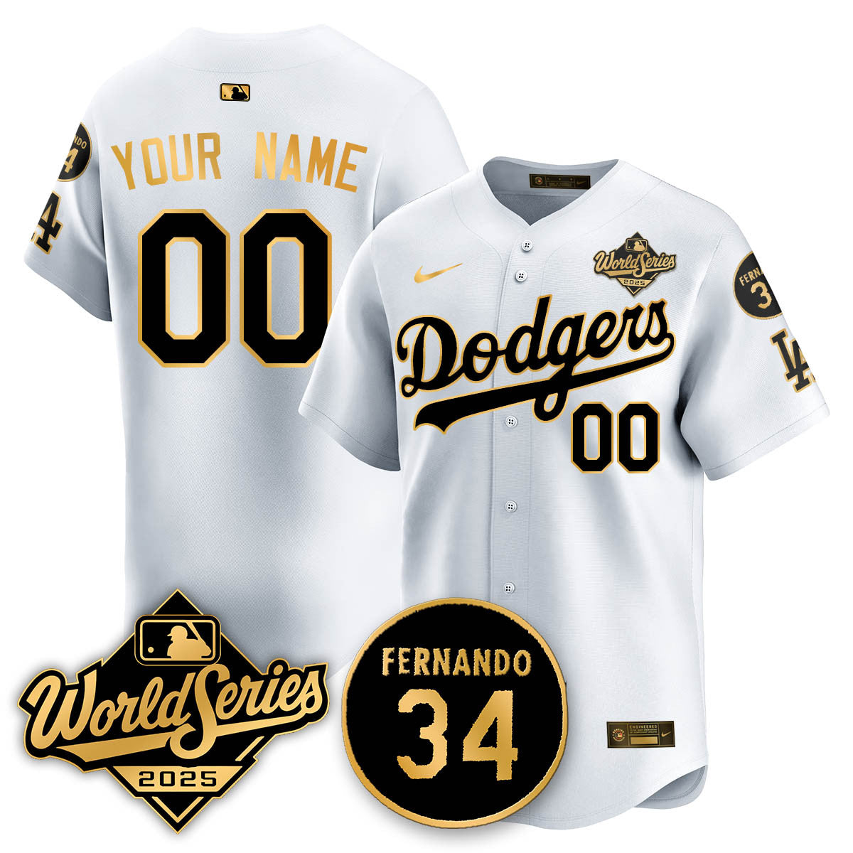 Los Angeles Dodgers 2025 National League Champions Jersey - All Stitched