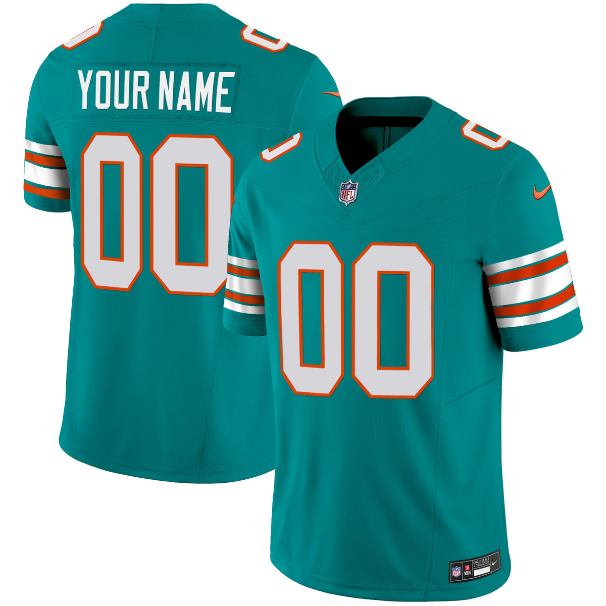 Dolphins Vapor Limited Custom Jersey - All Stitched