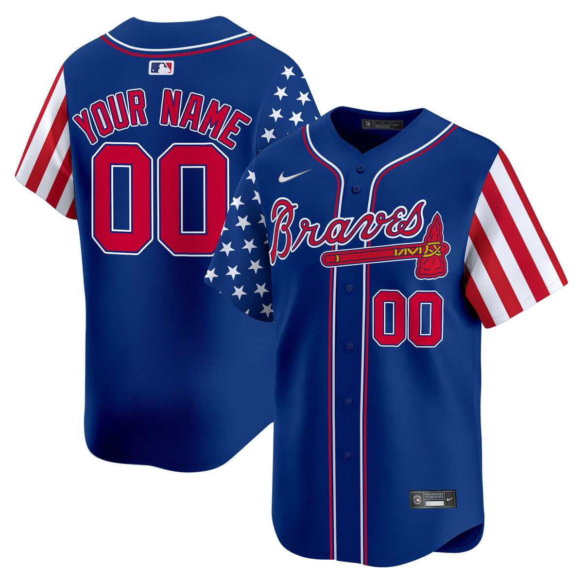 Atlanta Braves 2024 Independence Day Vapor Premier Limited Custom Jersey - All Stitched