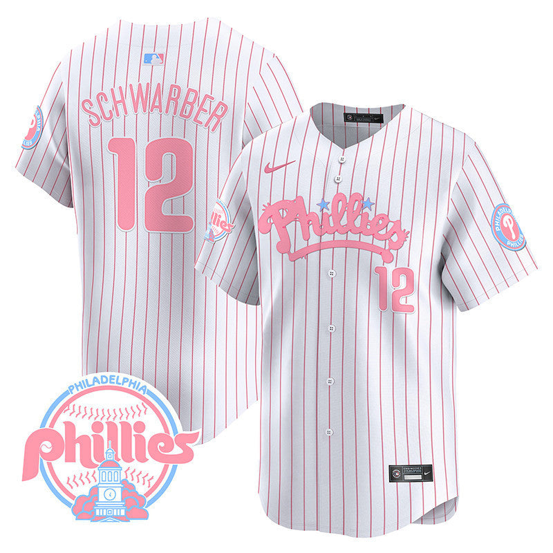Men's Phillies Bubblegum Pink Vapor Premier Limited Jersey - All Stitched