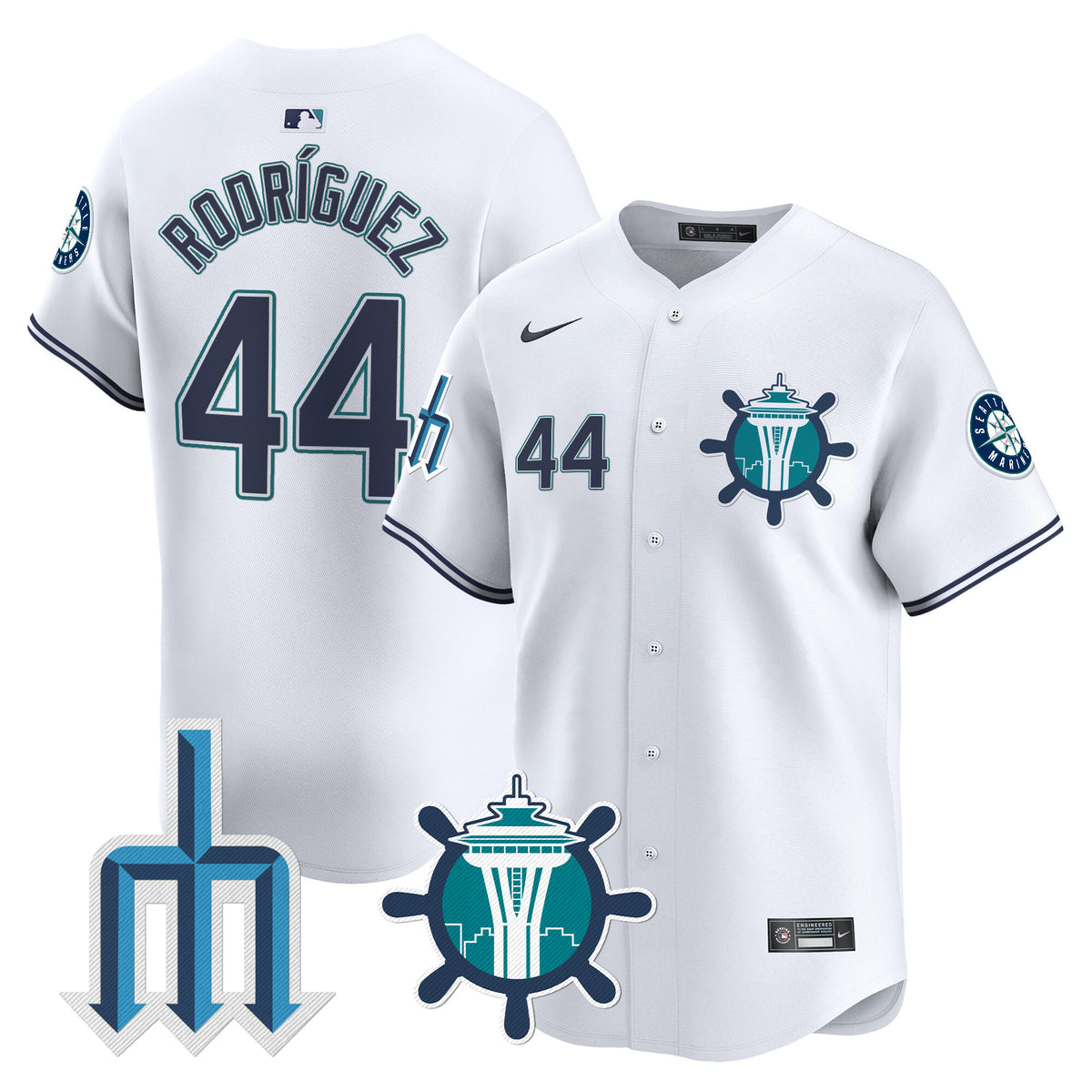 Men's Seattle Mariners Trident Patch Vapor Premier Limited Jersey - All Stitched