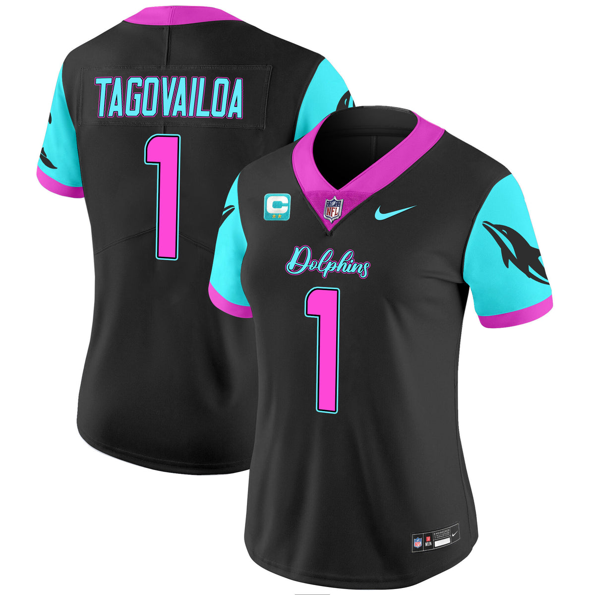 Women's Dolphins Miami Vice Vapor Limited Jersey - All Stitched