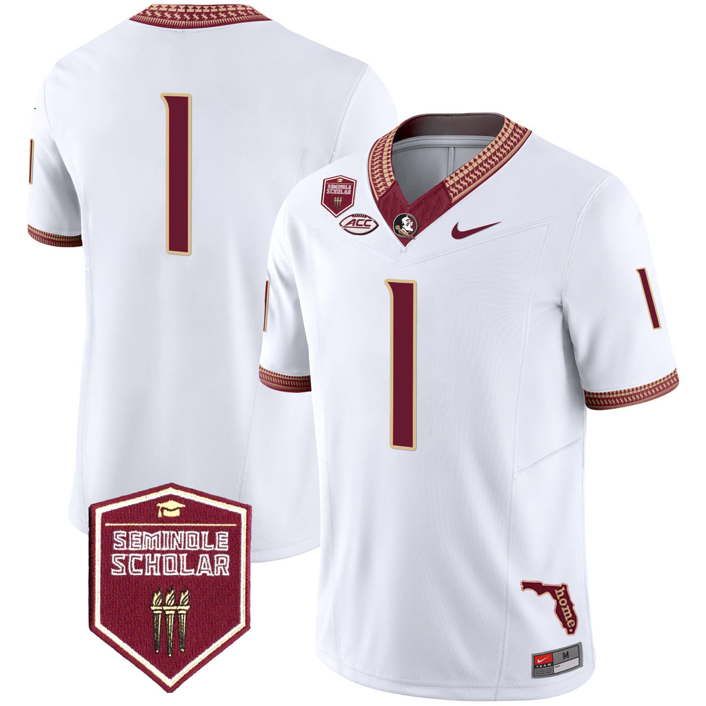 Men's Florida State Seminoles 2025 Seminole Scholar Patch Vapor Limited Jersey - All Stitched