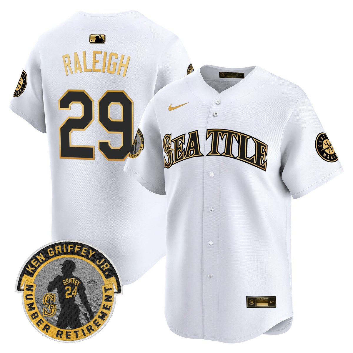 Men's Seattle Mariners 2025 Ken Griffey Jr. Patch Vapor Premier Limited Jersey - All Stitched