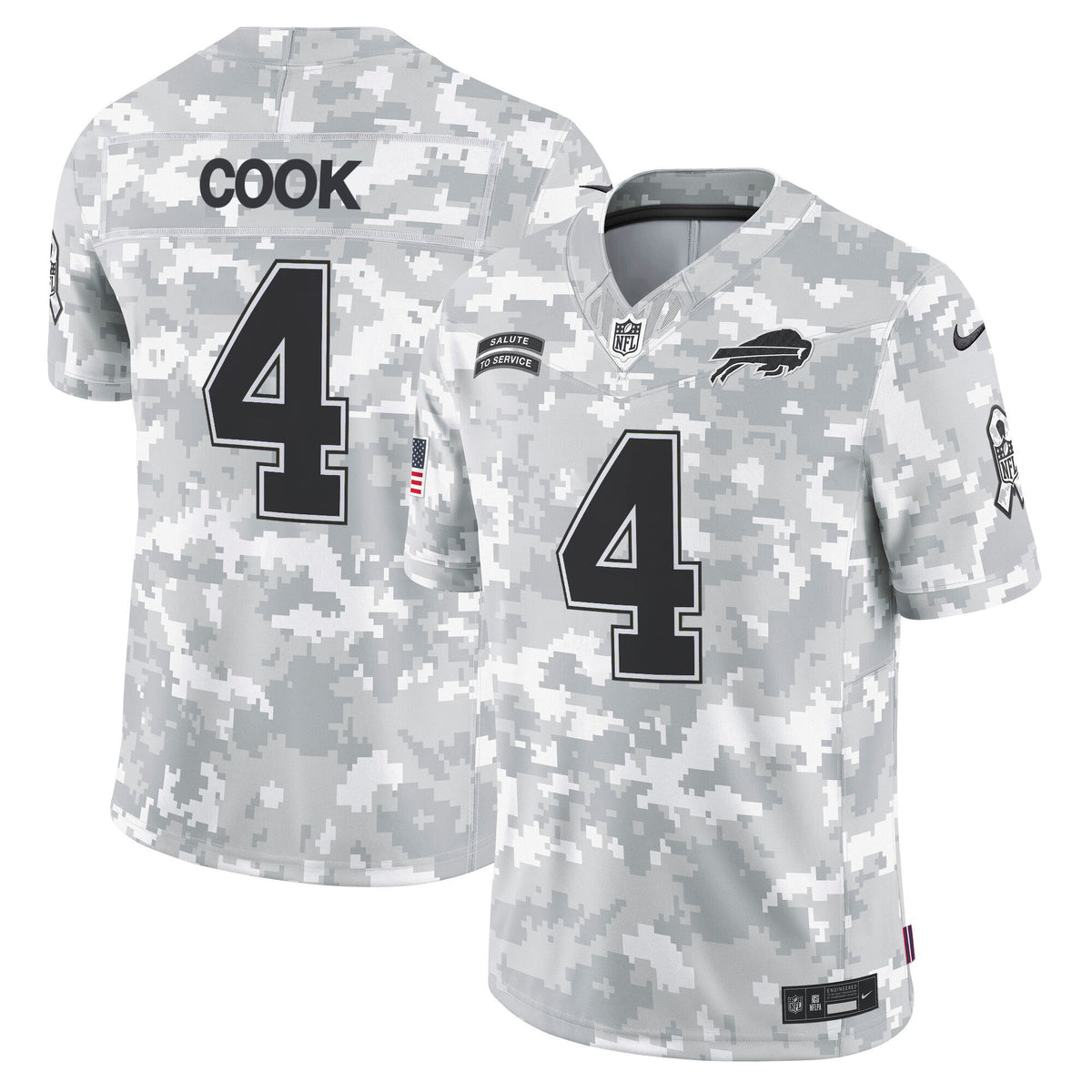 Buffalo Bills 2024 Salute to Service Vapor Limited Jersey - Arctic Camo - All Stitched