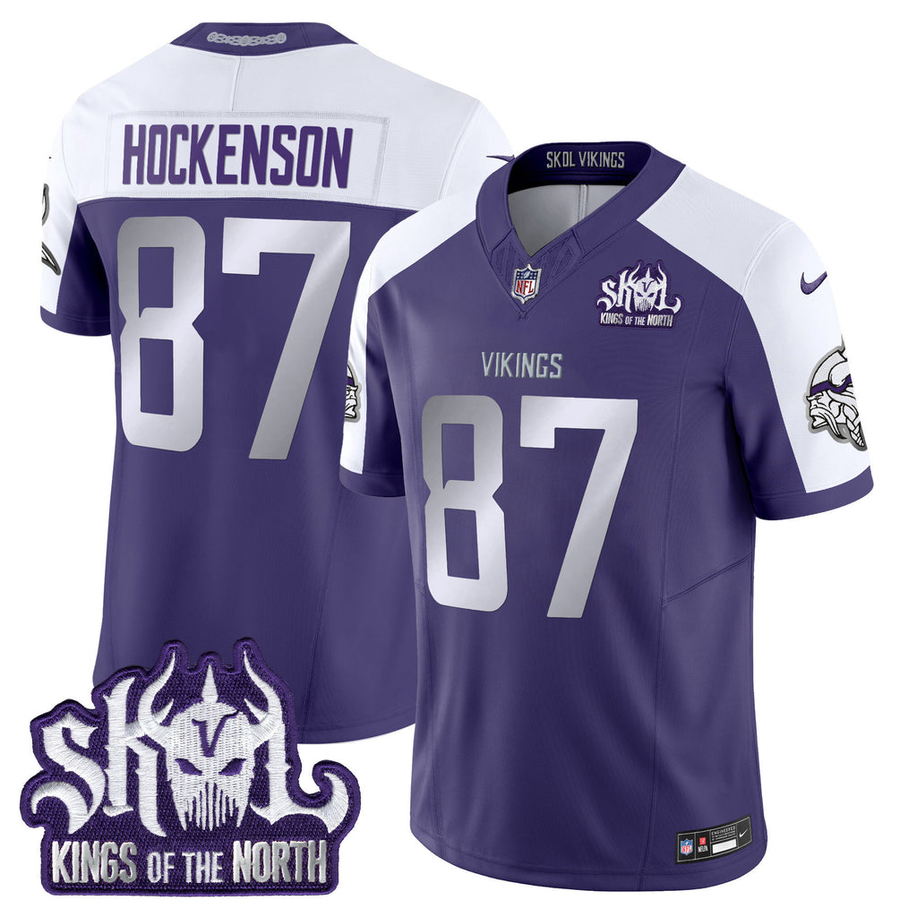 Men's Minnesota Vikings 2025 Winter Warrior Skol Patch Vapor Limited Jersey - All Stitched