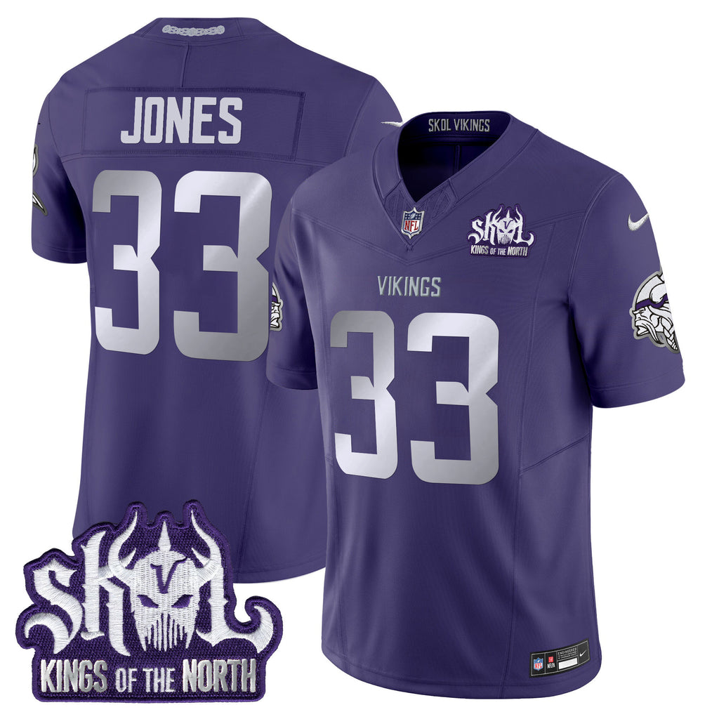 Men's Minnesota Vikings 2025 Winter Warrior Skol Patch Vapor Limited Jersey - All Stitched