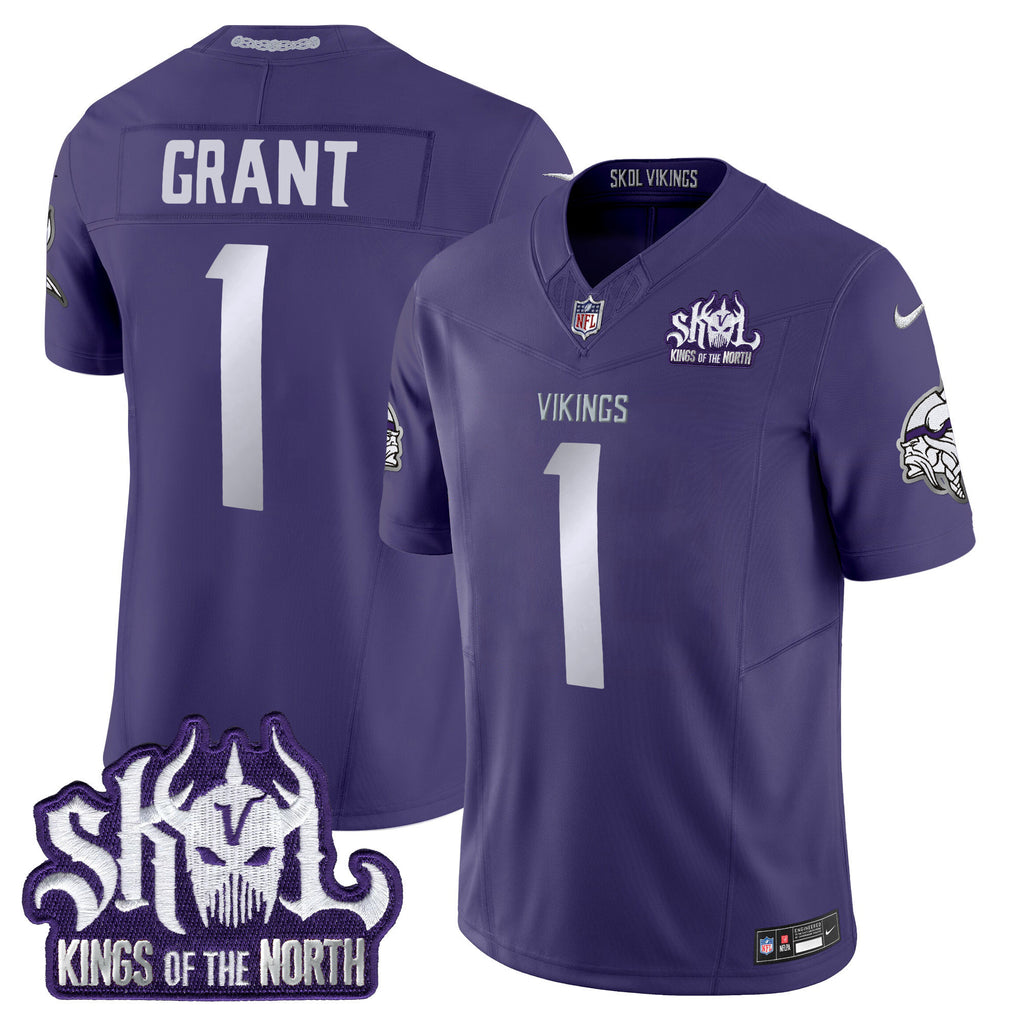 Men's Minnesota Vikings 2025 Winter Warrior Skol Patch Vapor Limited Jersey - All Stitched