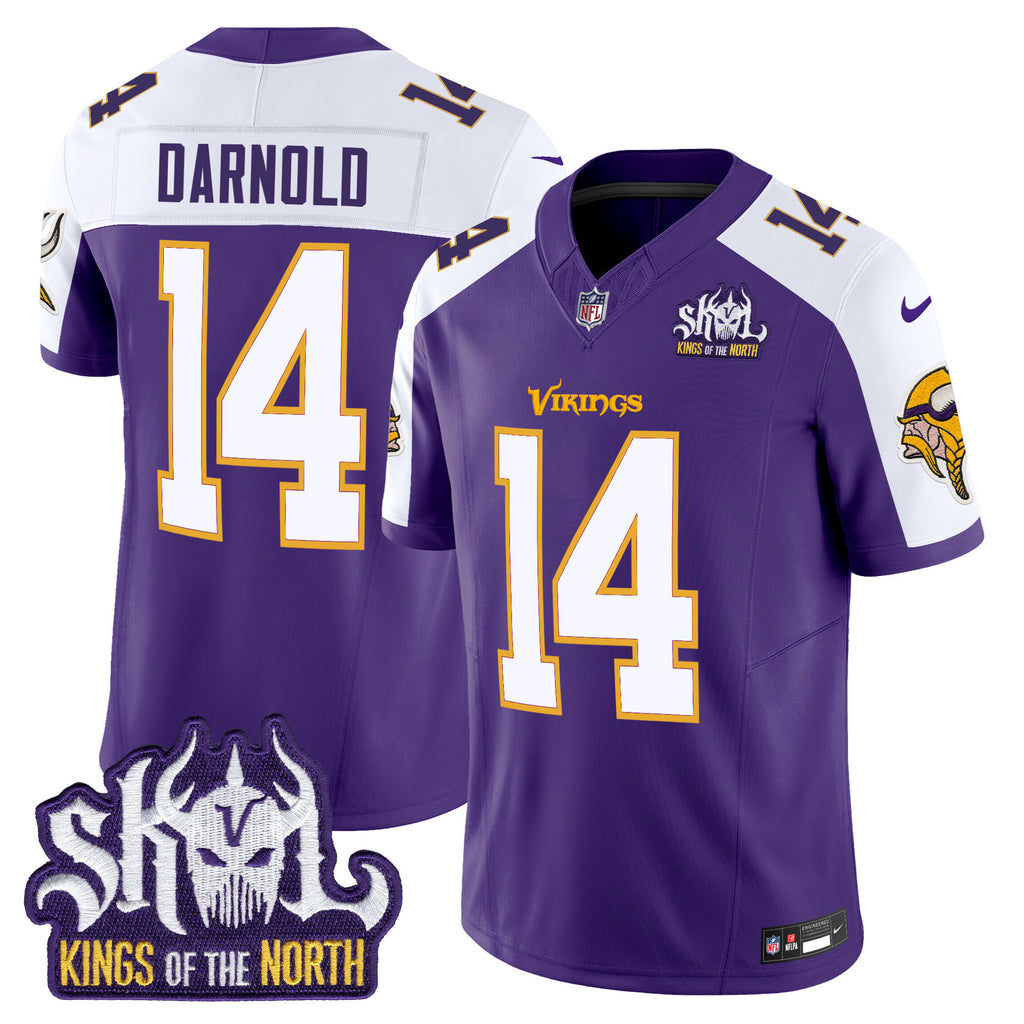 Men's Minnesota Vikings King Of The North Patch Throwback Vapor Limited Jersey - All Stitched