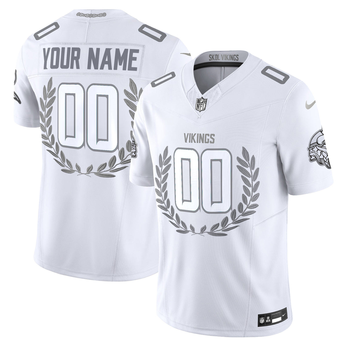 Minnesota Vikings Platinum MVP Vapor Limited Custom Jersey - All Stitched