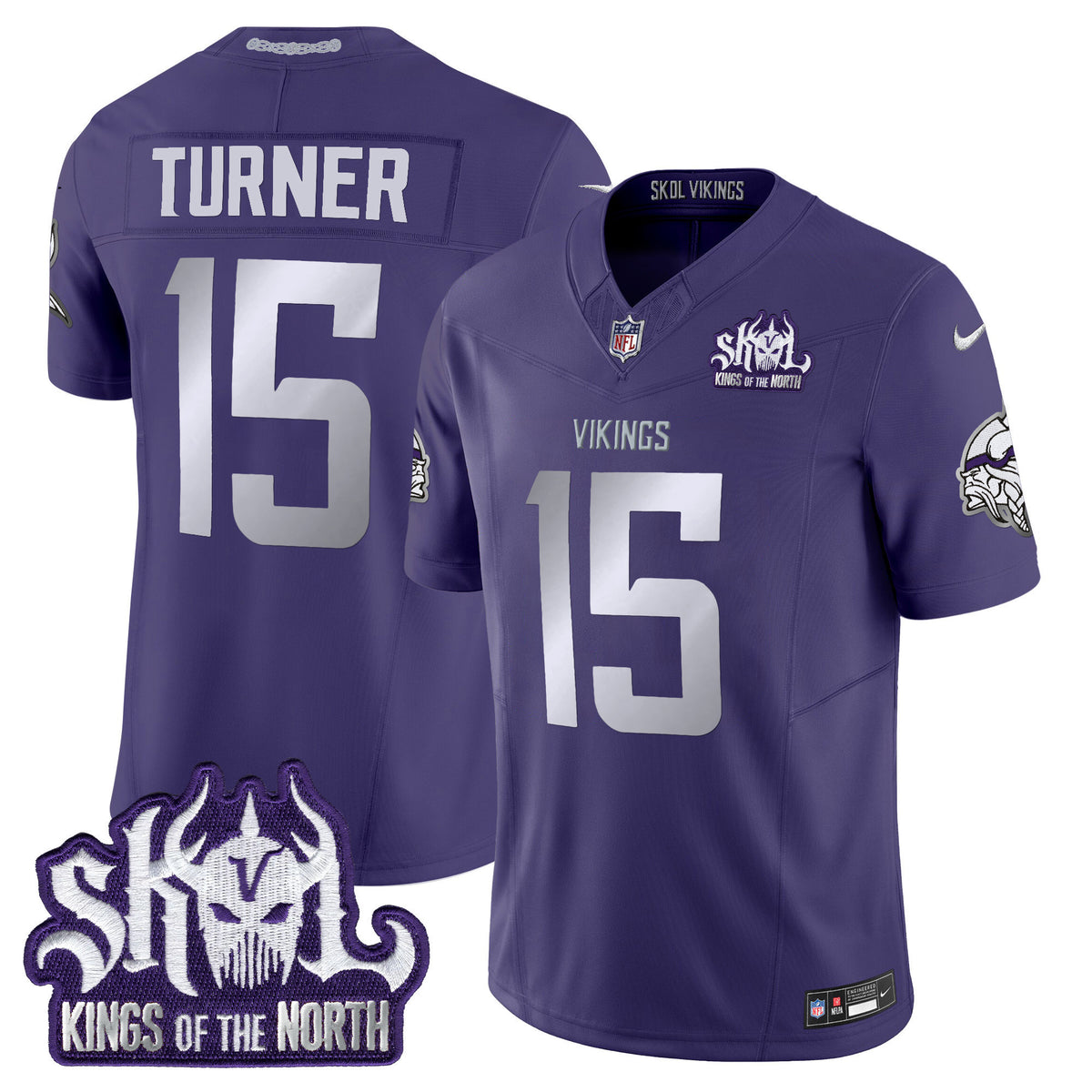 Men's Minnesota Vikings 2024 Winter Warrior Skol Patch Vapor Limited Jersey - All Stitched