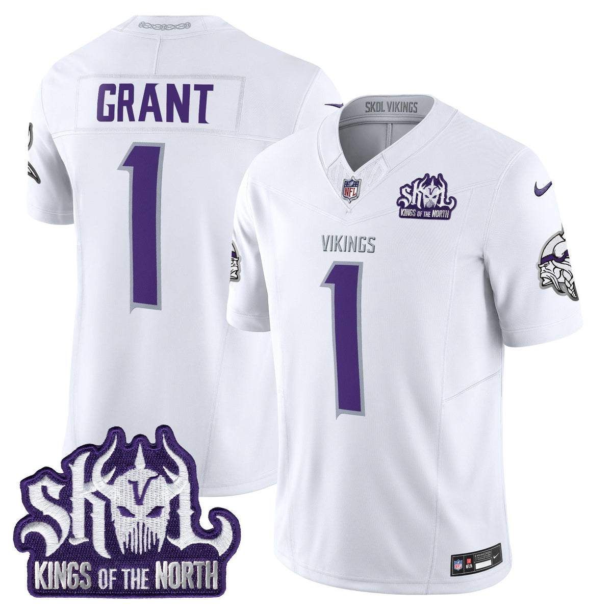 Men's Minnesota Vikings King Of The North Patch Vapor Limited Jersey - All Stitched