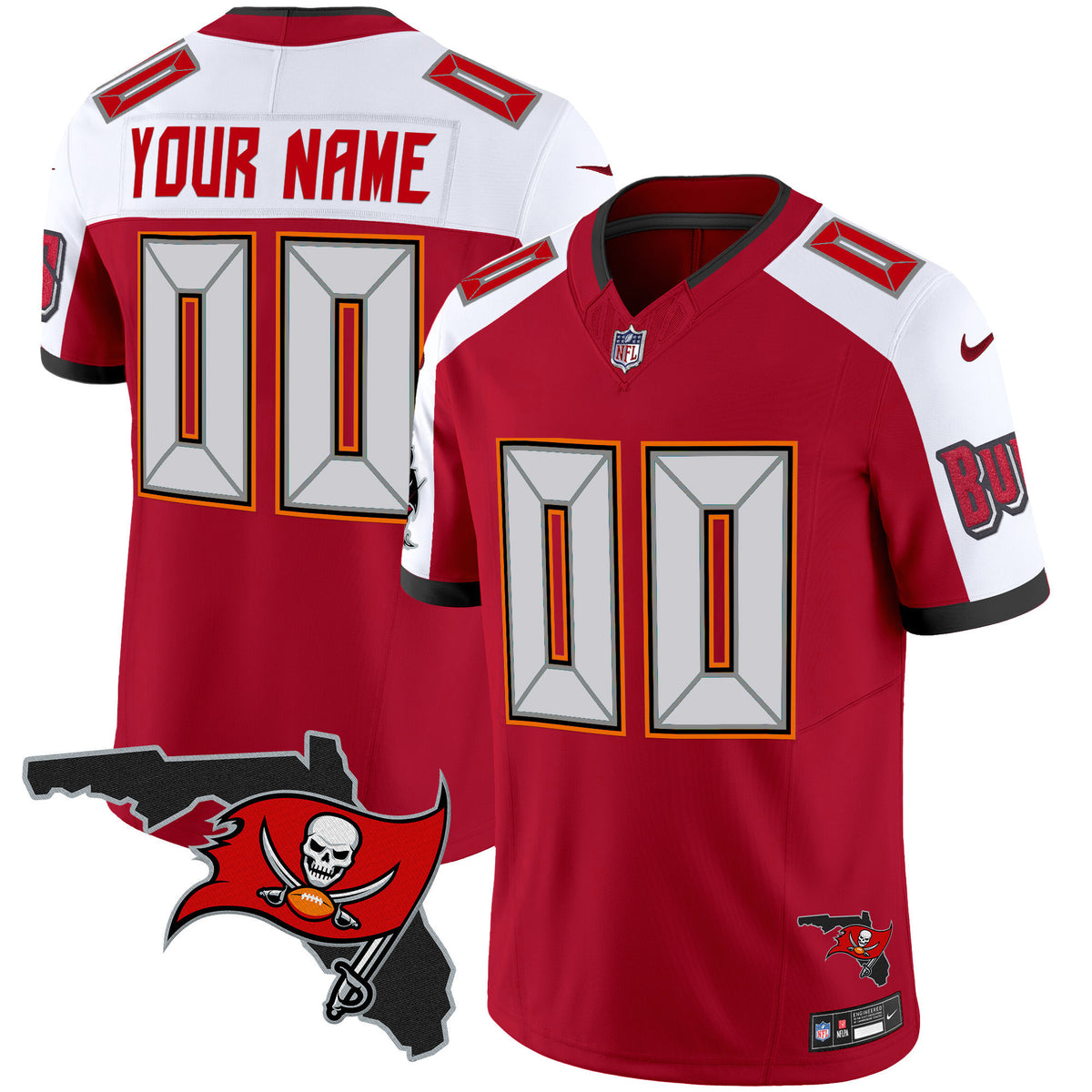 Buccaneers Florida Patch Vapor Limited Custom Jersey V2 - All Stitched