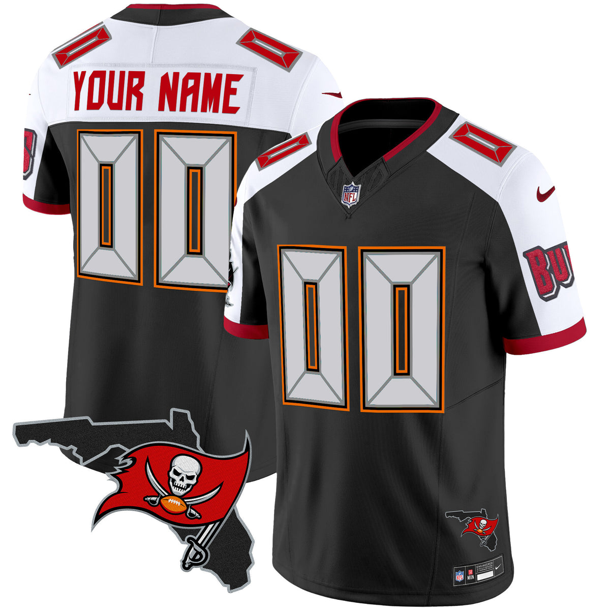 Buccaneers Florida Patch Vapor Limited Custom Jersey V2 - All Stitched