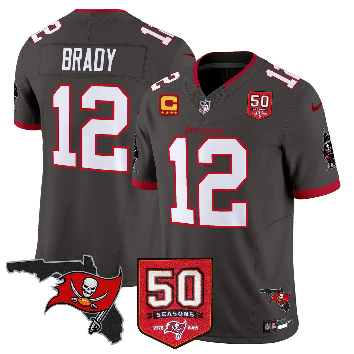 Men's Tampa Bay Buccaneers 50th Season Patch Vapor Limited Jersey - All Stitched