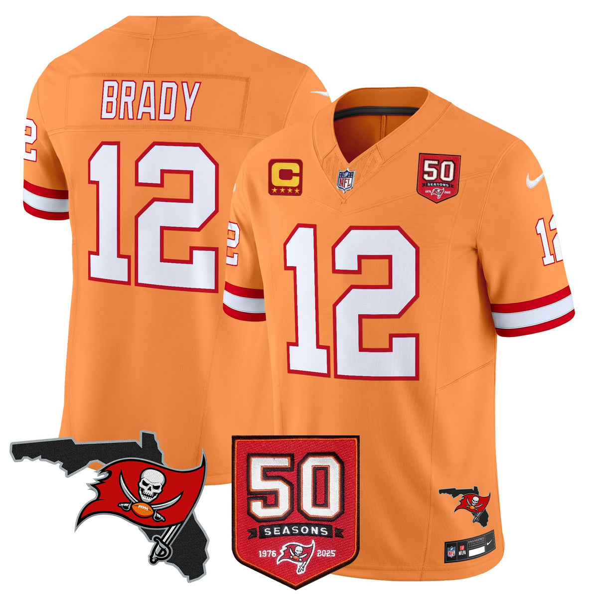 Men's Tampa Bay Buccaneers 50th Season Patch Vapor Limited Jersey - All Stitched