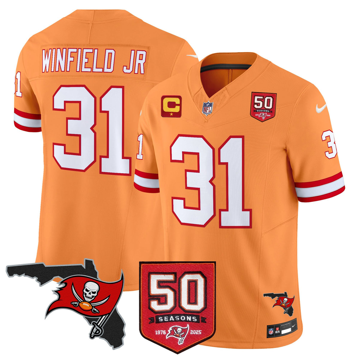 Men's Tampa Bay Buccaneers 50th Season Patch Vapor Limited Jersey - All Stitched