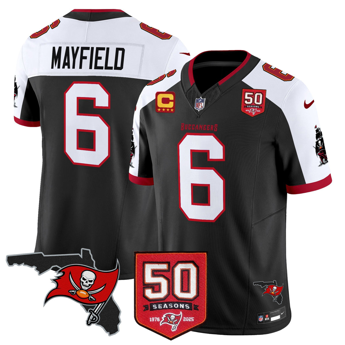 Men's Tampa Bay Buccaneers 50th Season Patch Vapor Limited Jersey - All Stitched
