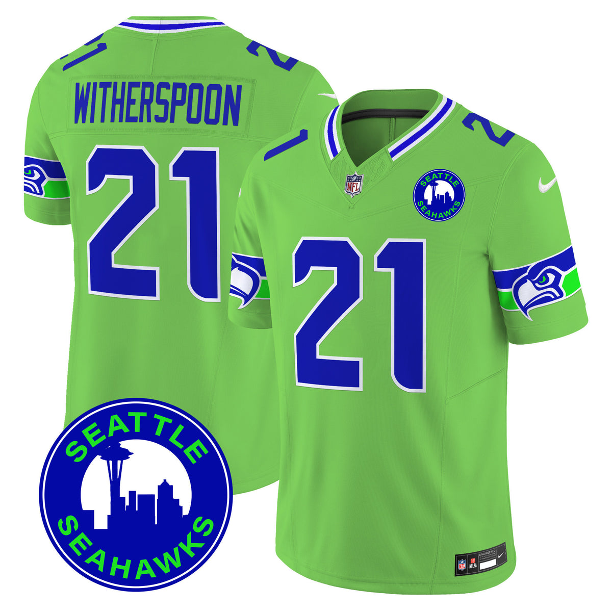 Men's Seahawks 2024 Seattle City Patch Vapor Limited Jersey - All Stitched