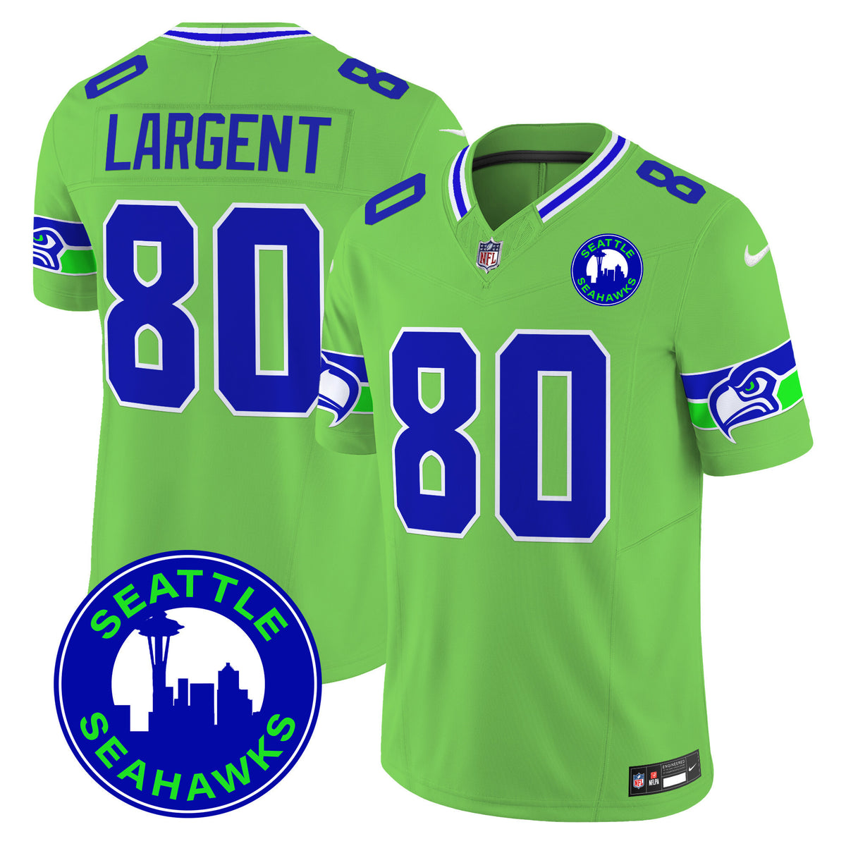 Men's Seahawks 2024 Seattle City Patch Vapor Limited Jersey - All Stitched