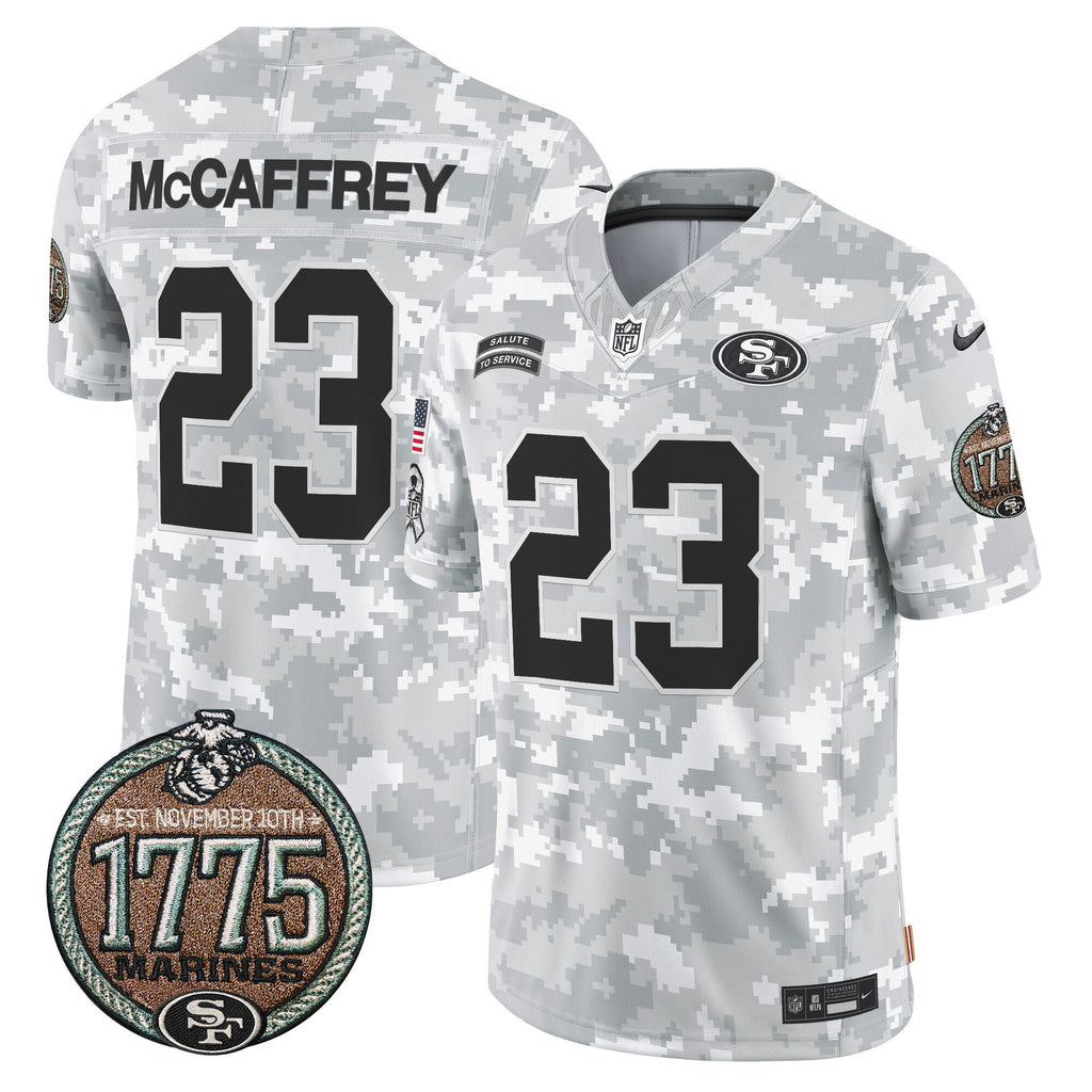 Men's 49ers 2024 Salute to Service Establishment Year Patch Vapor Limited Jersey - All Stitched