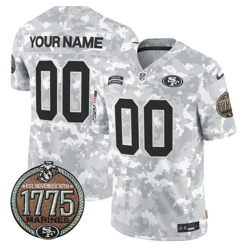 49ers 2024 Salute to Service Establishment Year Patch Vapor Limited Custom Jersey - All Stitched