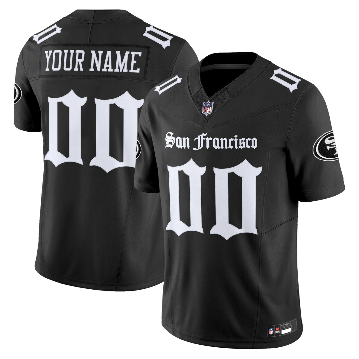 San Francisco 49ers 'Gothic Edition' Vapor Limited Custom Jersey - All Stitched