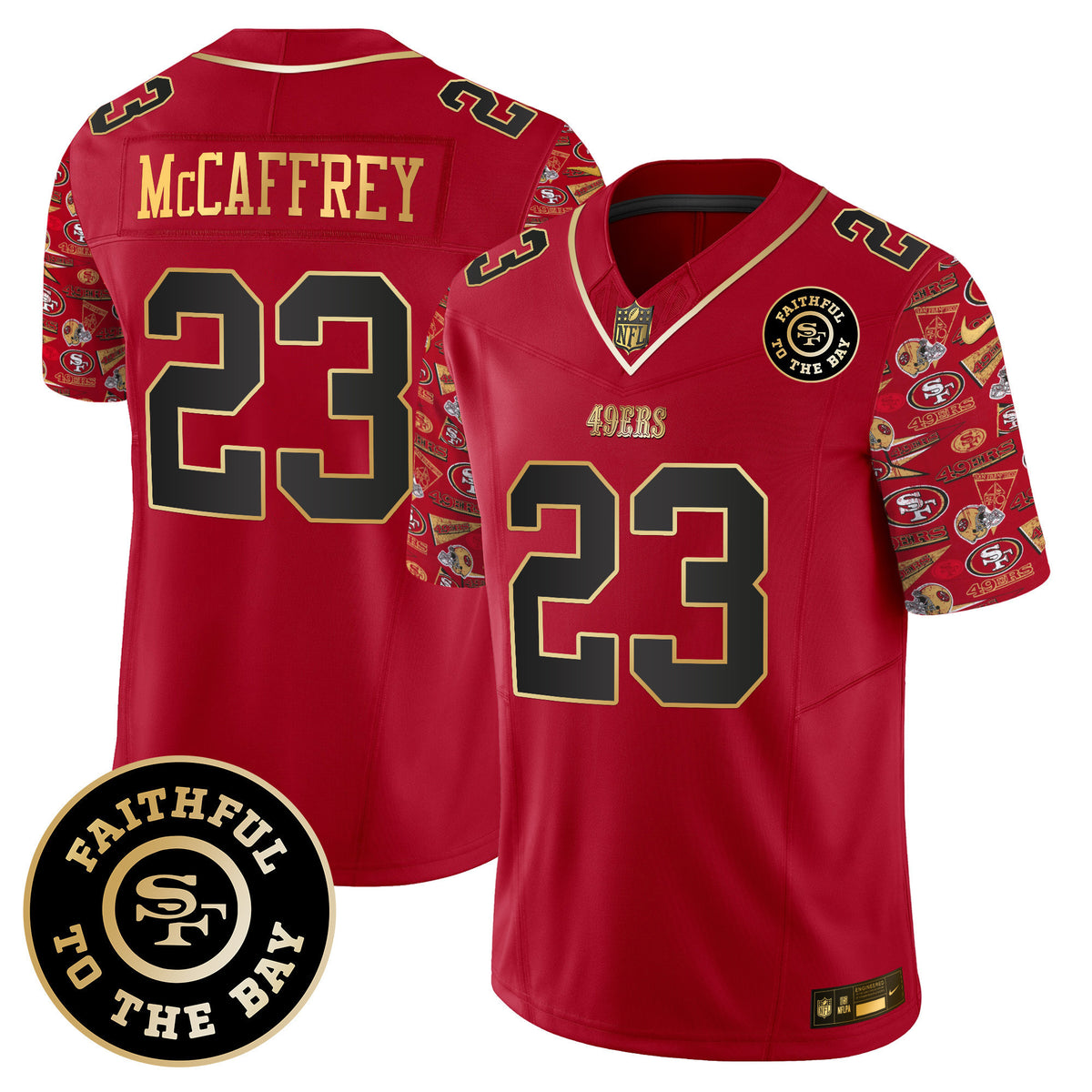 Men's 49ers Pattern Style Vapor Limited Jersey - All Stitched