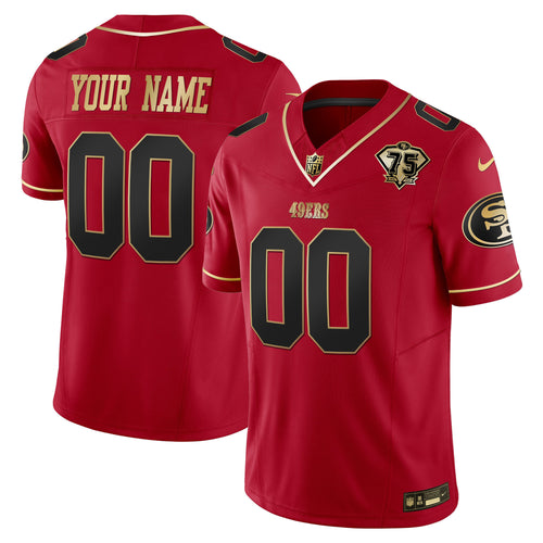 49ers 2023 Vapor Gold Limited Custom Jersey - All Stitched