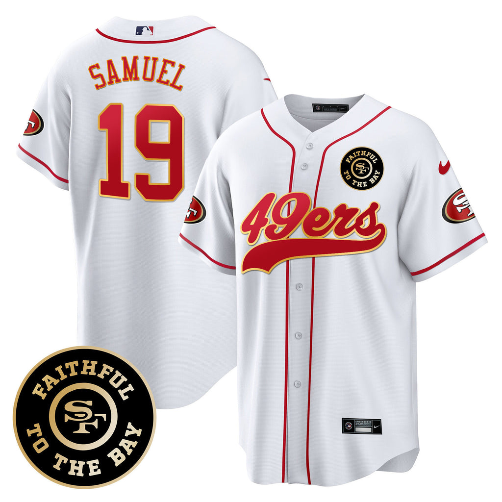 Men's 49ers Faithful To The Bay Patch Baseball Jersey - All Stitched