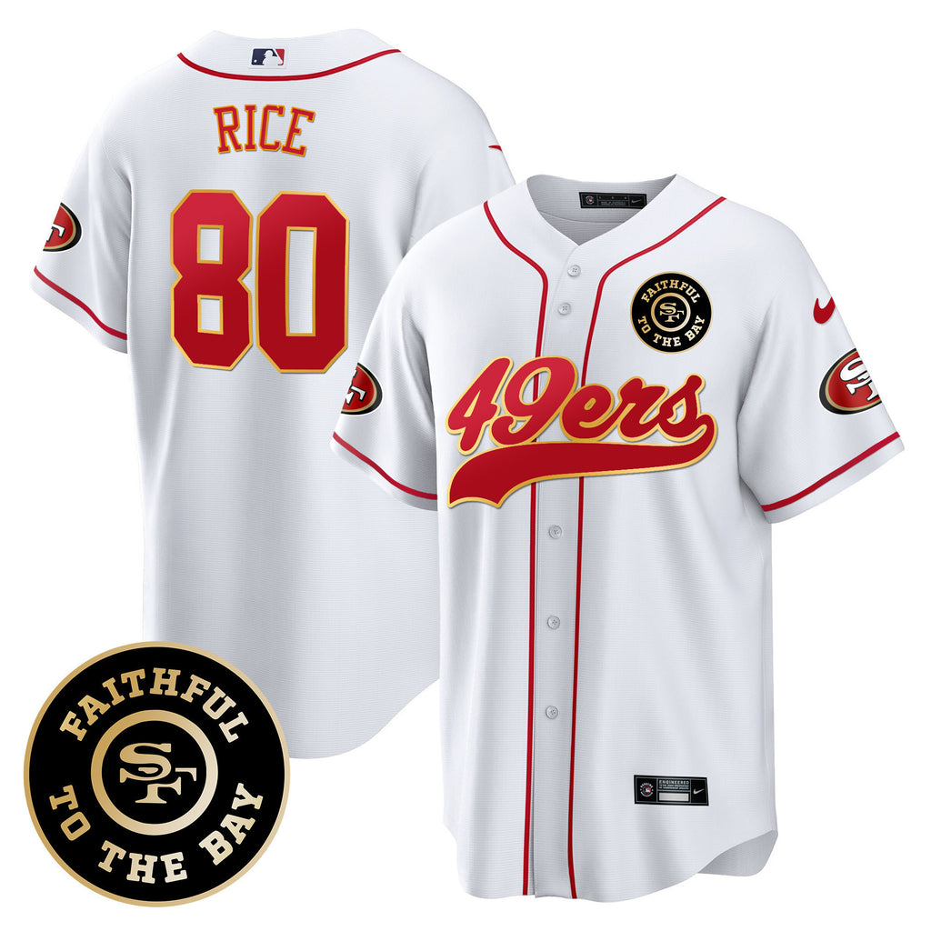 Men's 49ers Faithful To The Bay Patch Baseball Jersey - All Stitched