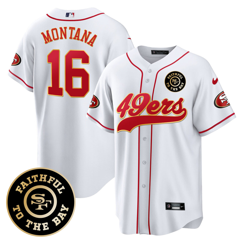Men's 49ers Faithful To The Bay Patch Baseball Jersey - All Stitched
