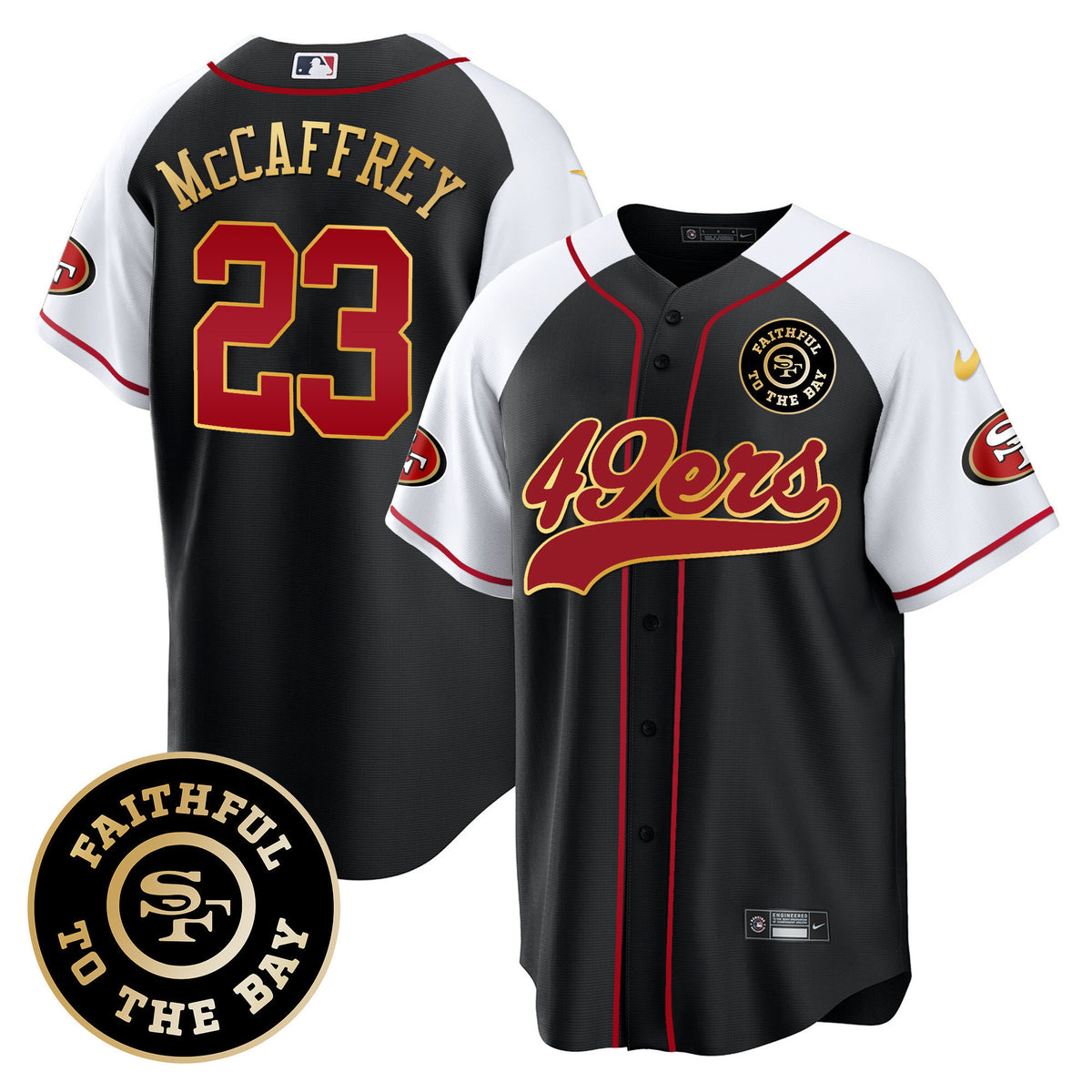 Men's 49ers Faithful To The Bay Patch Baseball Jersey - All Stitched
