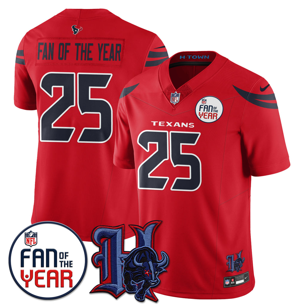 Custom Houston Texans "Fan Of The Year" Jersey - All Stitched
