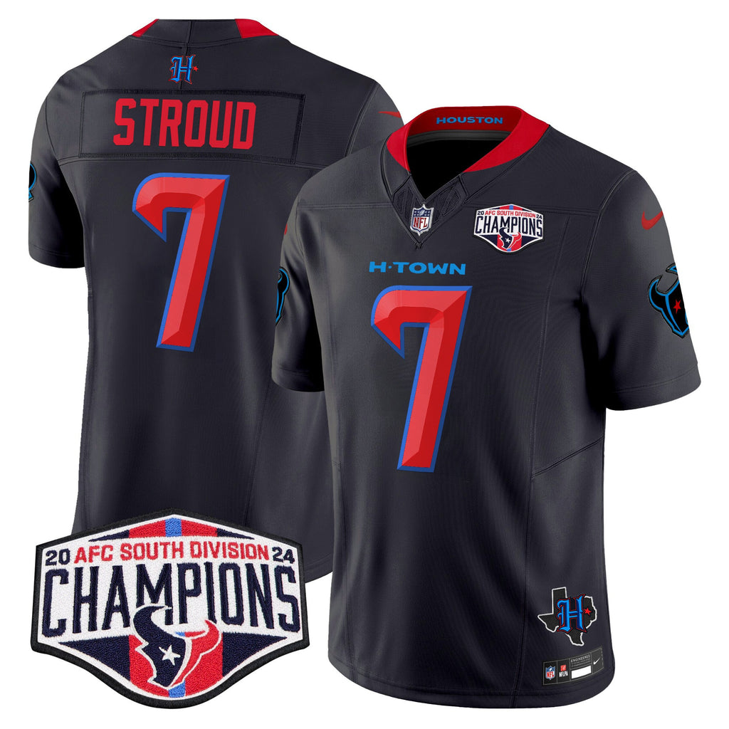 Men's Houston Texans 2024 AFC South Division Champions Patch Vapor Limited Jersey - All Stitched