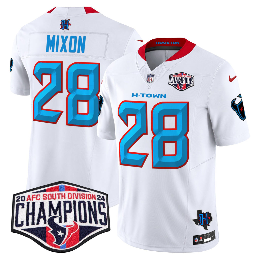 Men's Houston Texans 2024 AFC South Division Champions Patch Vapor Limited Jersey - All Stitched