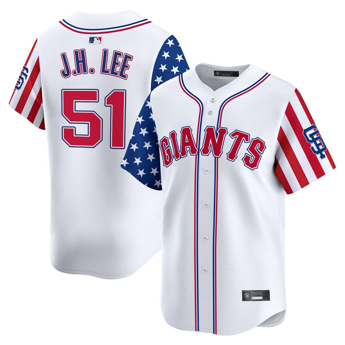 Men's San Francisco Giants 2025 Independence Day Vapor Premier Limited Jersey - All Stitched