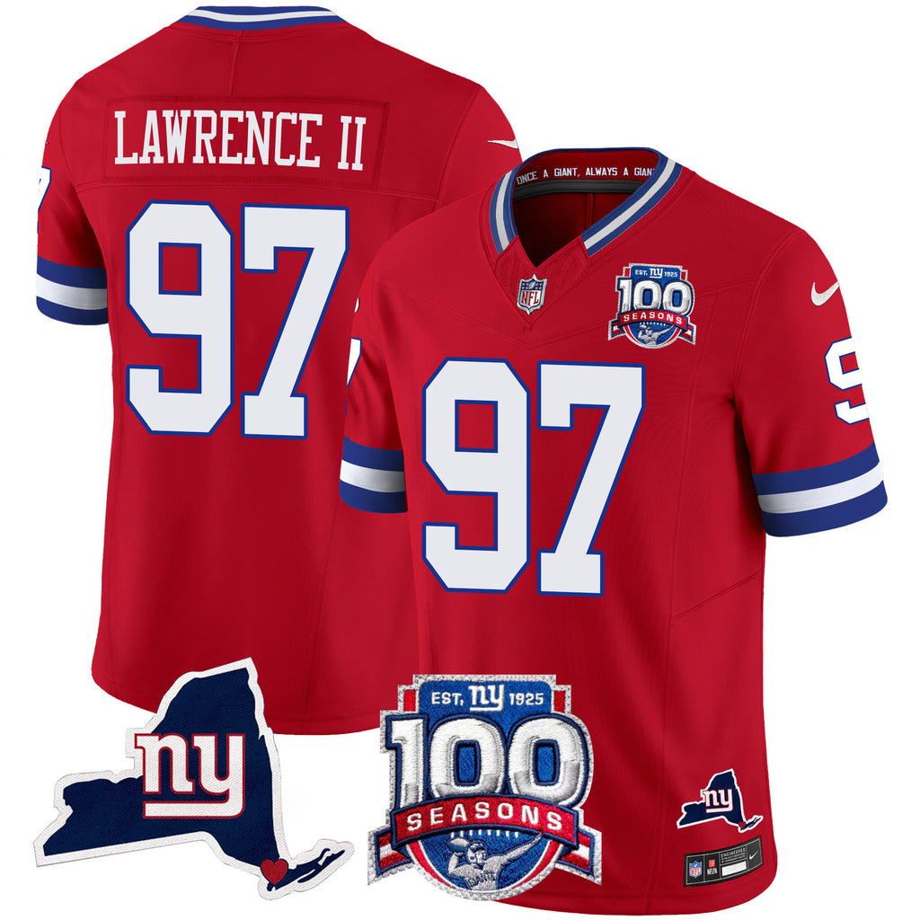 Women's New York Giants 100th Season & State Patch Vapor Limited Jersey - All Stitched