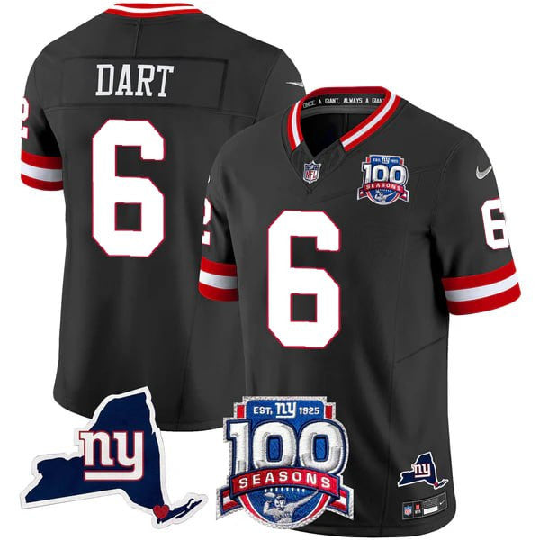 Women's New York Giants 100th Season & State Patch Vapor Limited Jersey - All Stitched