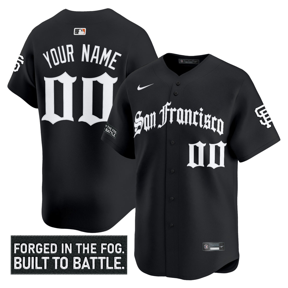 San Francisco Giants 'Gothic Fog Edition' Vapor Premier Limited Custom Jersey - All Stitched