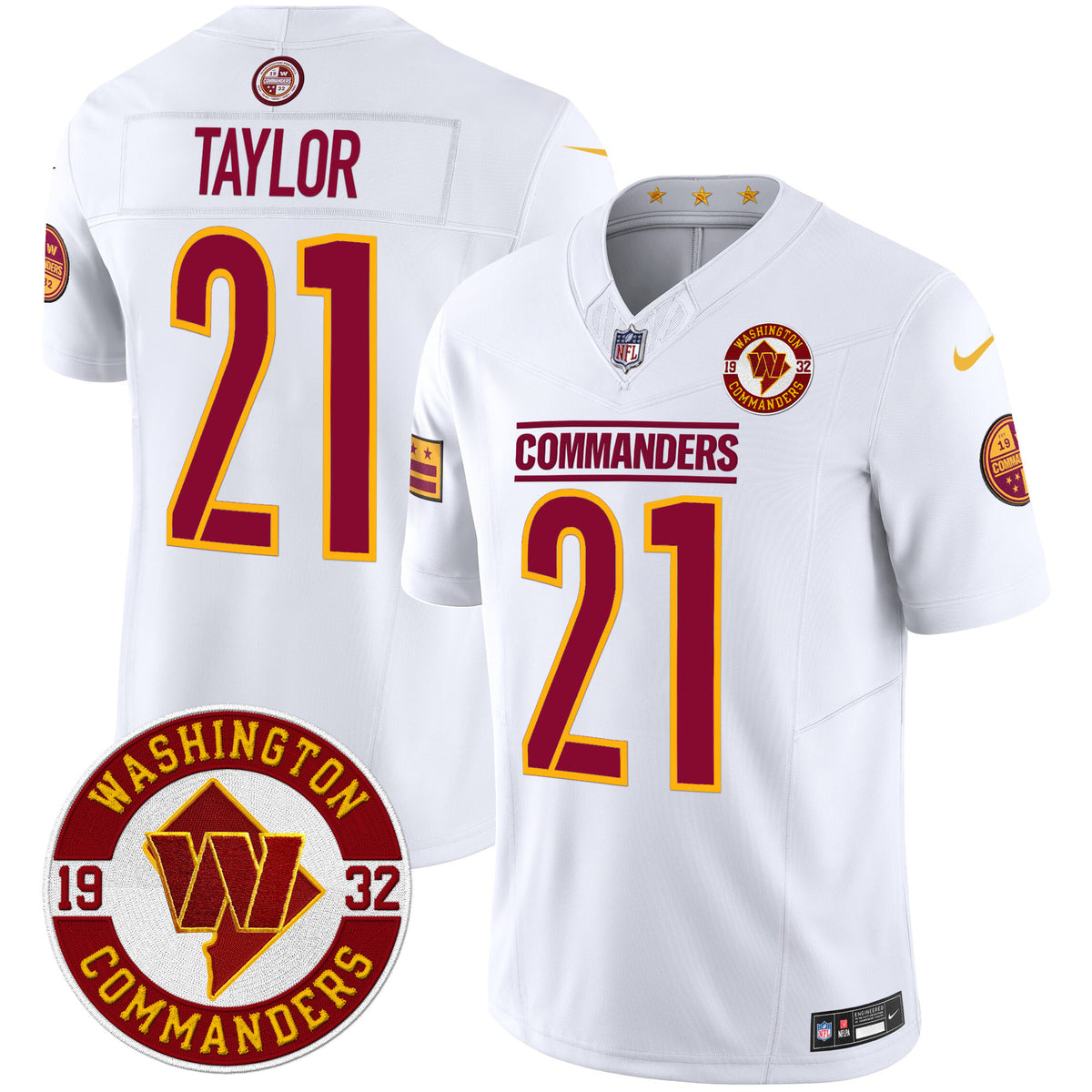 Men's Washington Commanders 2024 Vapor Limited Jersey - Est. 1932 Patch - All Stitched