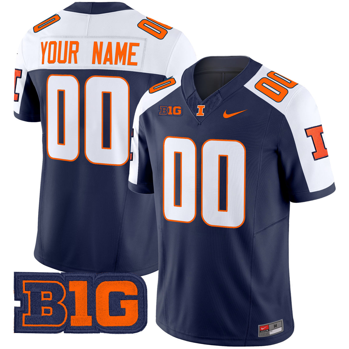 Illinois Fighting Illini 2025 Vapor Limited Custom Jersey - All Stitched