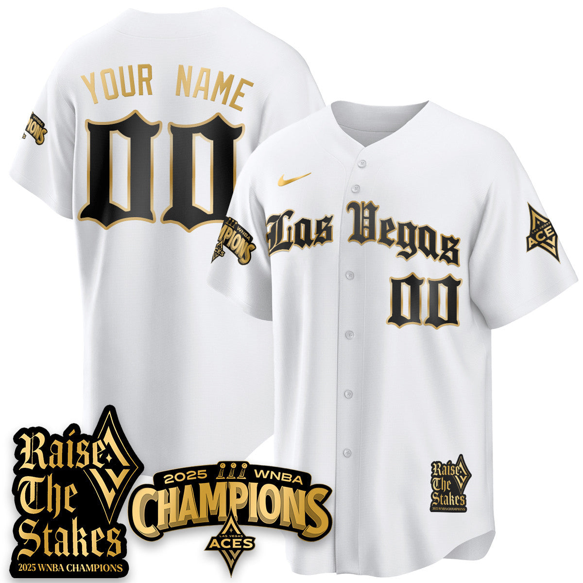 Las Vegas Aces 2025 WNBA Championship Baseball Jersey - All Stitched