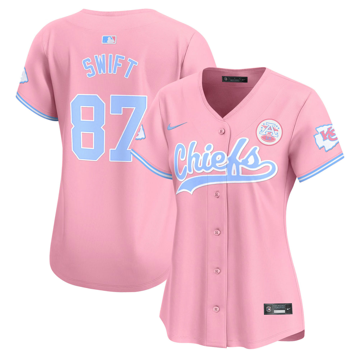 Women's Chiefs Bubblegum Pink Vapor Premier Limited Jersey - All Stitched
