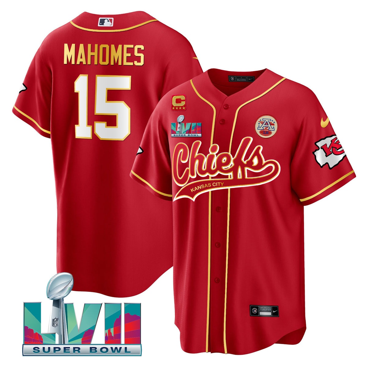 Men's Chiefs Super Bowl LVII Cool base Jersey - All Stitched