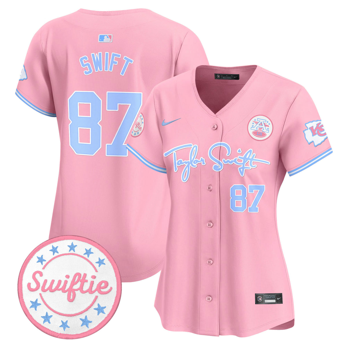 Women's Chiefs Taylor Swift Bubblegum Pink Vapor Premier Limited Jersey - All Stitched