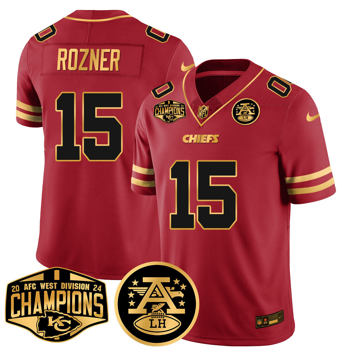 Men's Chiefs 2024 AFC West Champs Jersey - All Stitched
